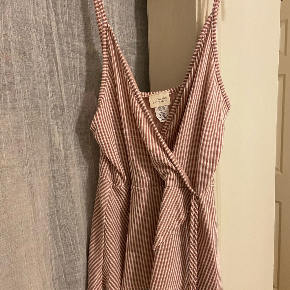 Pink and white striped tank top